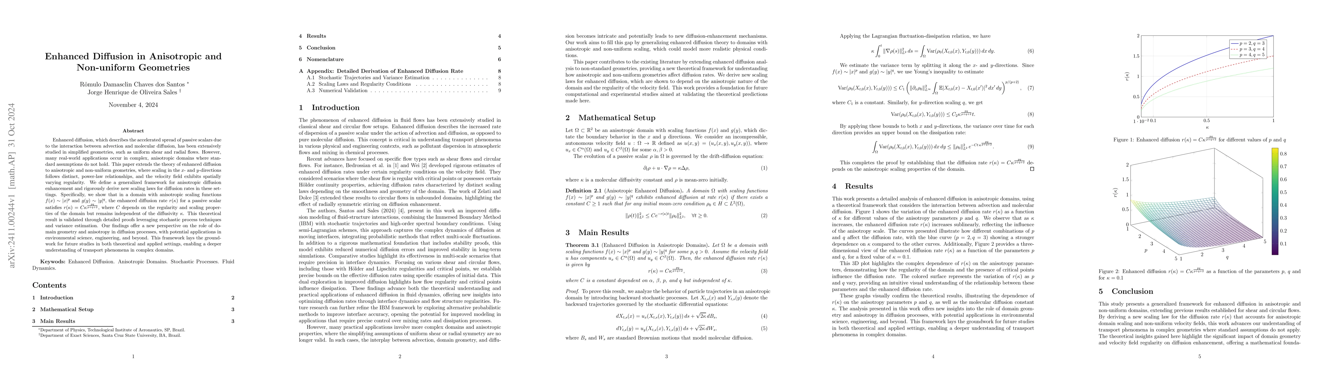 Thumbnail for Enhanced Diffusion in Anisotropic and Non-uniform Geometries