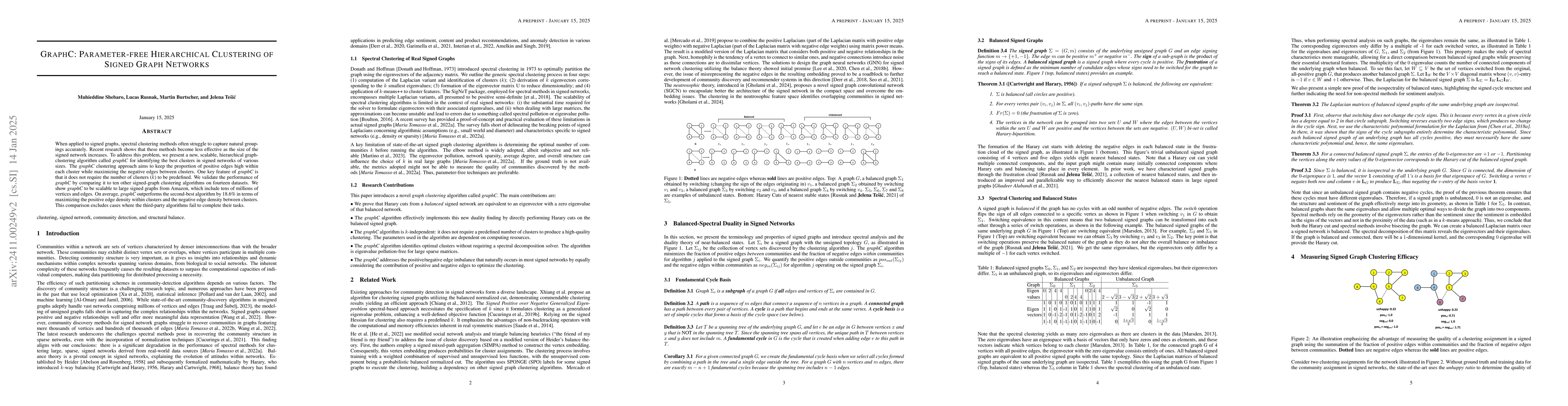 Thumbnail for GraphC: Parameter-free Hierarchical Clustering of Signed Graph Networks
  v2