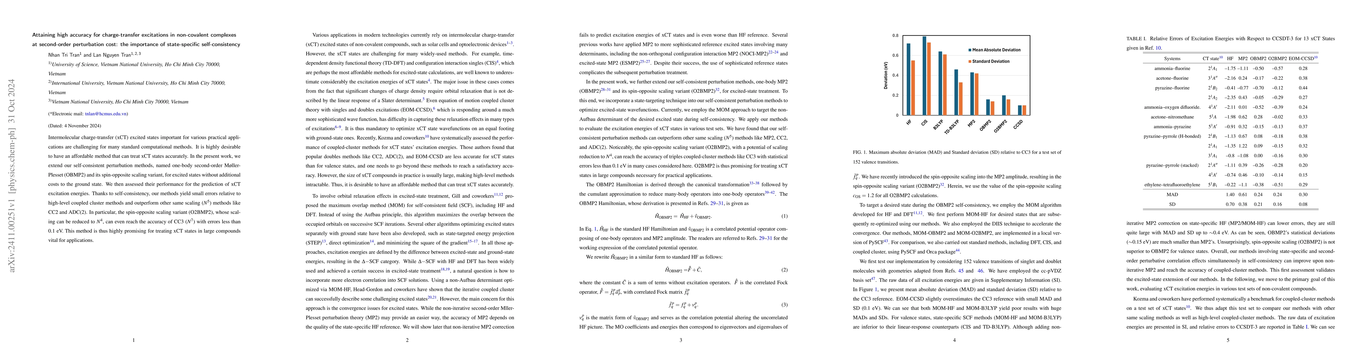 Thumbnail for Attaining high accuracy for charge-transfer excitations in non-covalent
  complexes at second-order perturbation cost: the importance of state-specific
  self-consistency