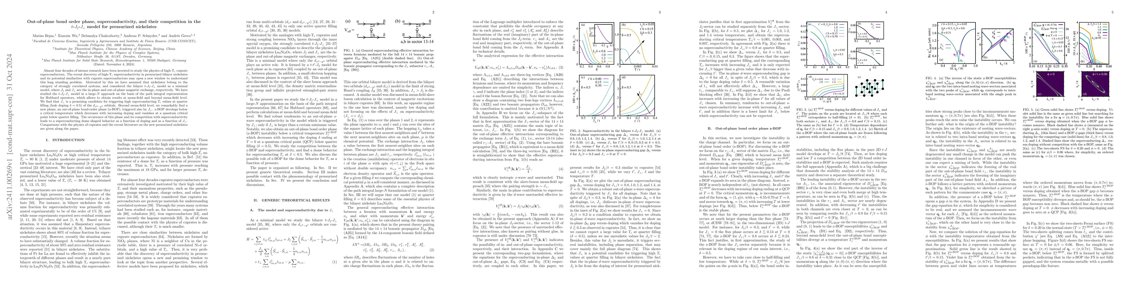 Thumbnail for Out-of-plane bond order phase, superconductivity, and their competition
  in the $t$-$J_\parallel$-$J_\perp$ model for pressurized nickelates