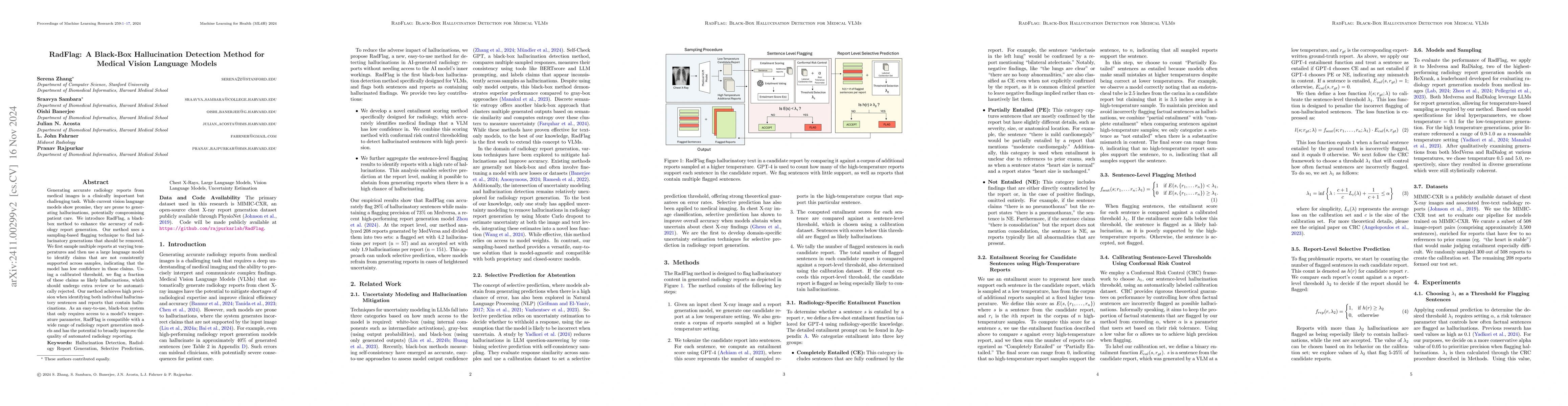 Thumbnail for RadFlag: A Black-Box Hallucination Detection Method for Medical Vision
  Language Models