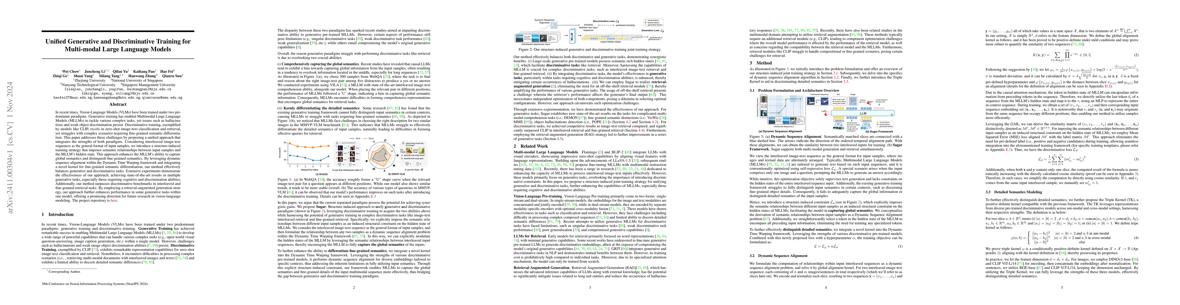 Thumbnail for Unified Generative and Discriminative Training for Multi-modal Large
  Language Models