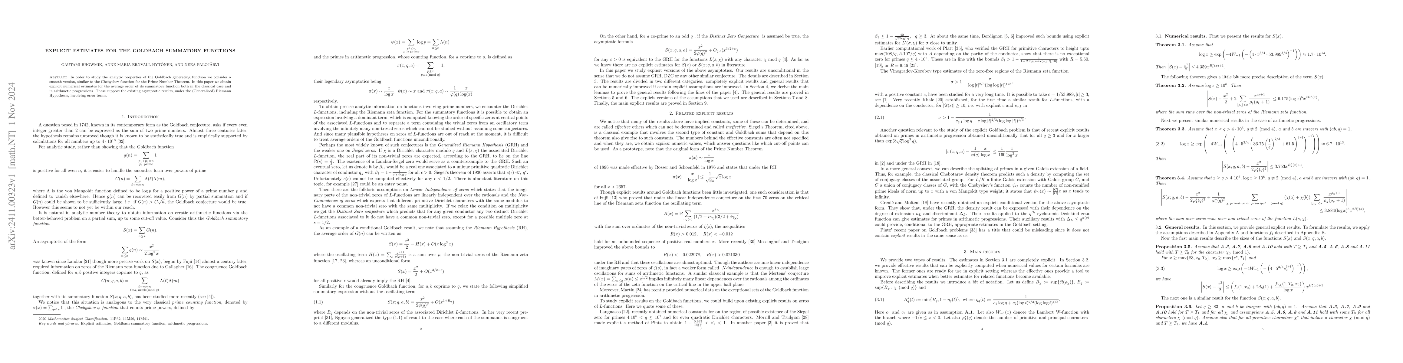 Thumbnail for Explicit estimates for the Goldbach summatory function
