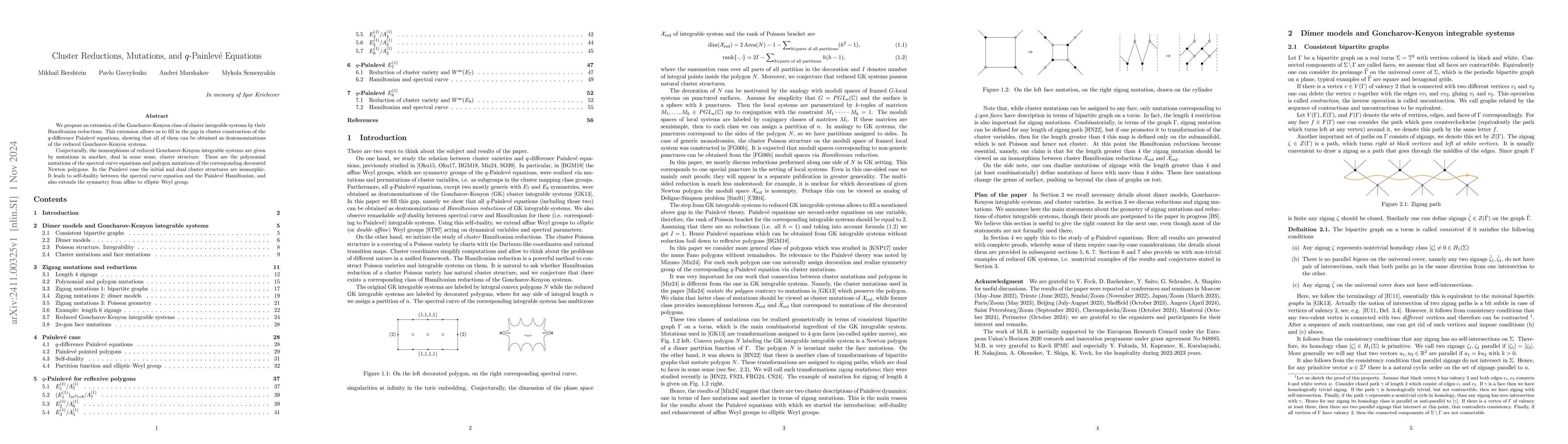 Thumbnail for Cluster Reductions, Mutations, and $q$-Painlevé Equations