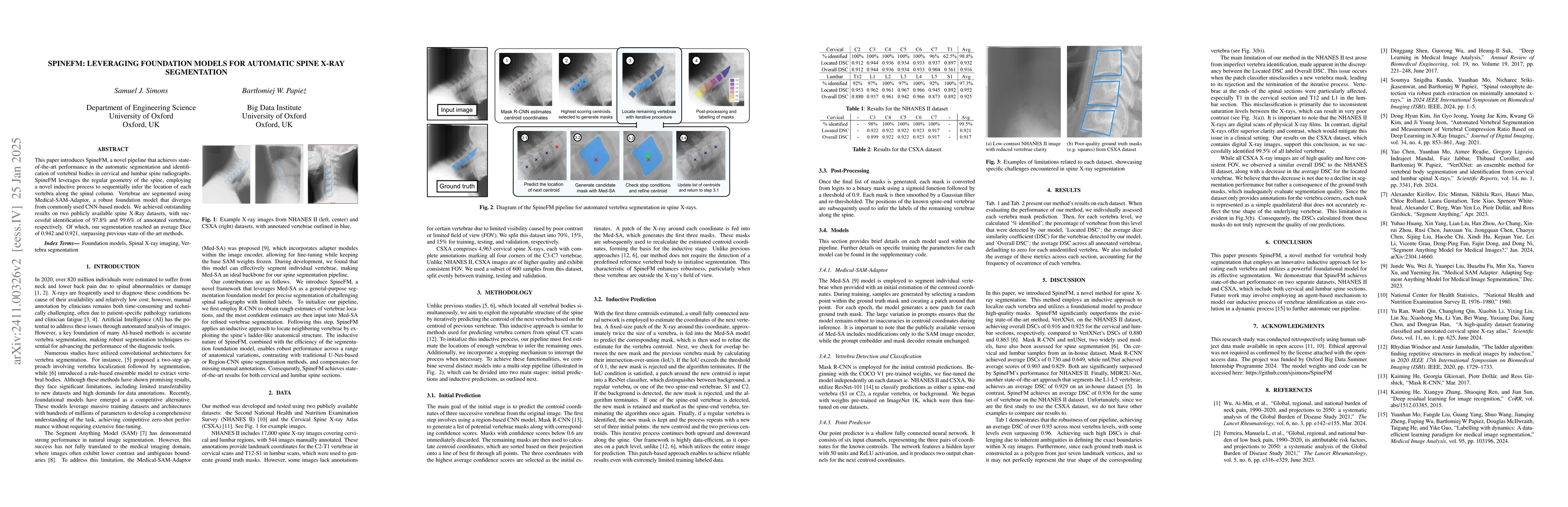 Thumbnail for SpineFM: Leveraging Foundation Models for Automatic Spine X-ray
  Segmentation