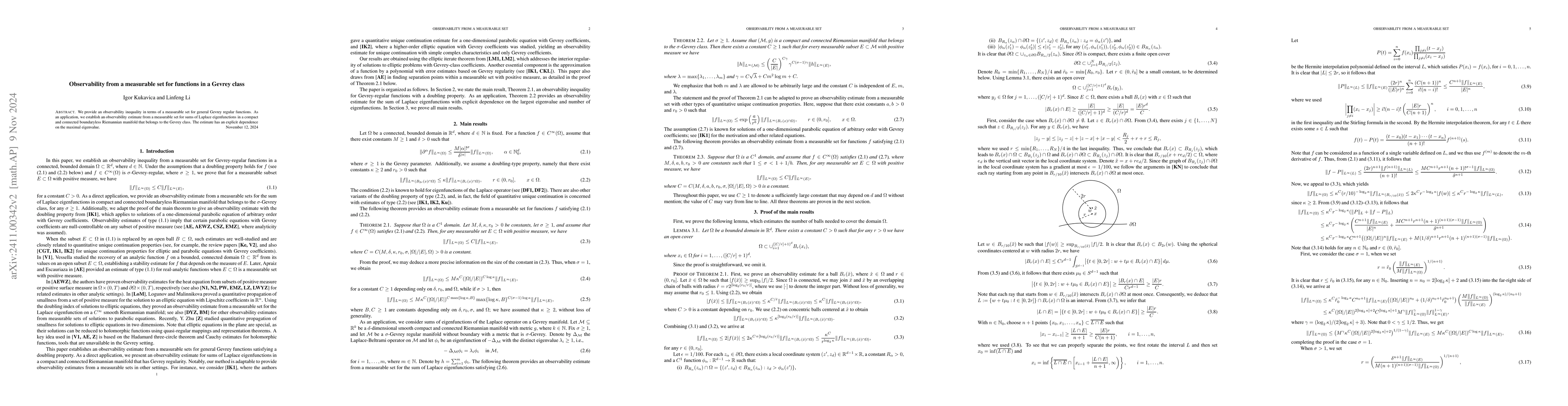 Thumbnail for Observability from a measurable set for functions in a Gevrey class