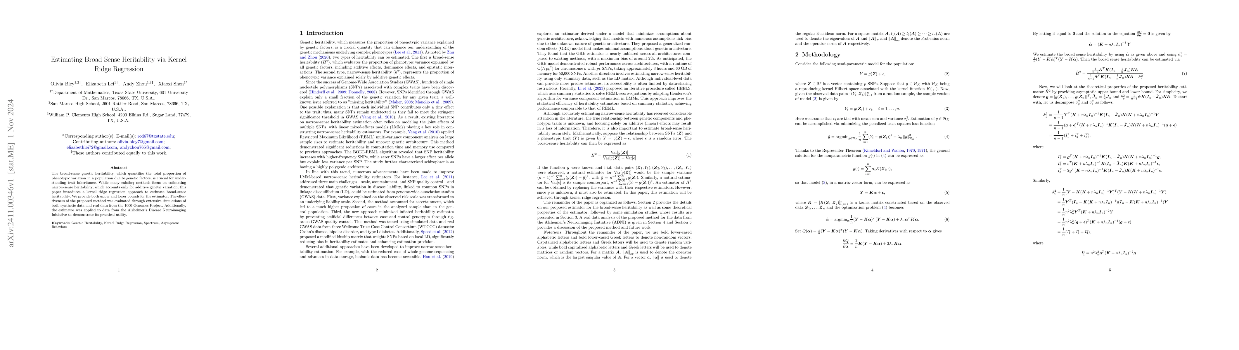 Thumbnail for Estimating Broad Sense Heritability via Kernel Ridge Regression