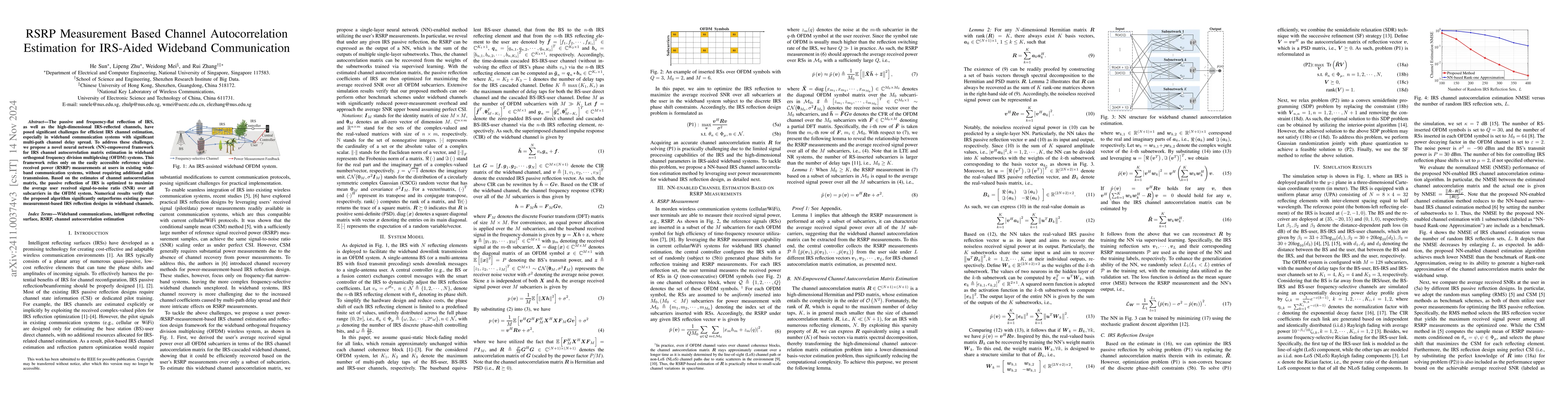 Thumbnail for RSRP Measurement Based Channel Autocorrelation Estimation for IRS-Aided
  Wideband Communication