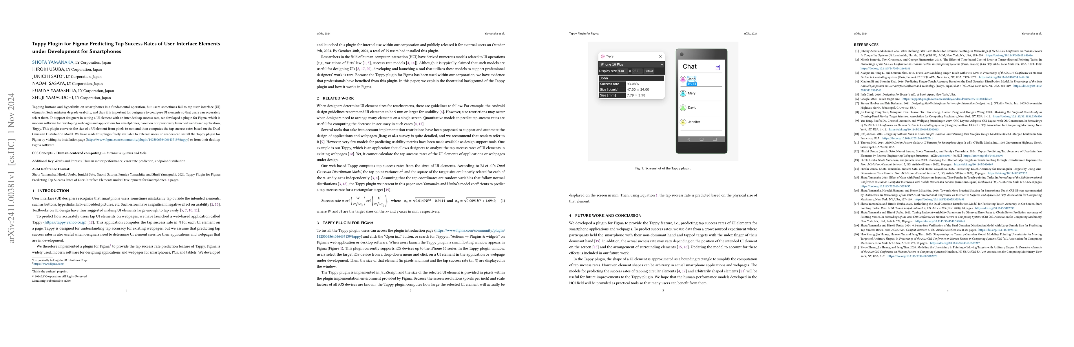 Thumbnail for Tappy Plugin for Figma: Predicting Tap Success Rates of User-Interface
  Elements under Development for Smartphones