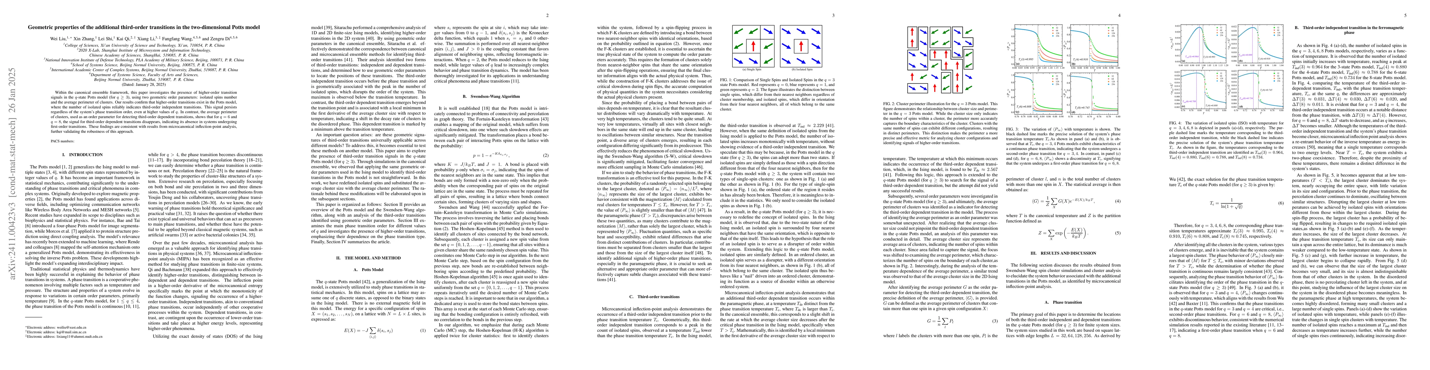 Thumbnail for Geometric properties of the additional third-order transitions in the
  two-dimensional Potts model