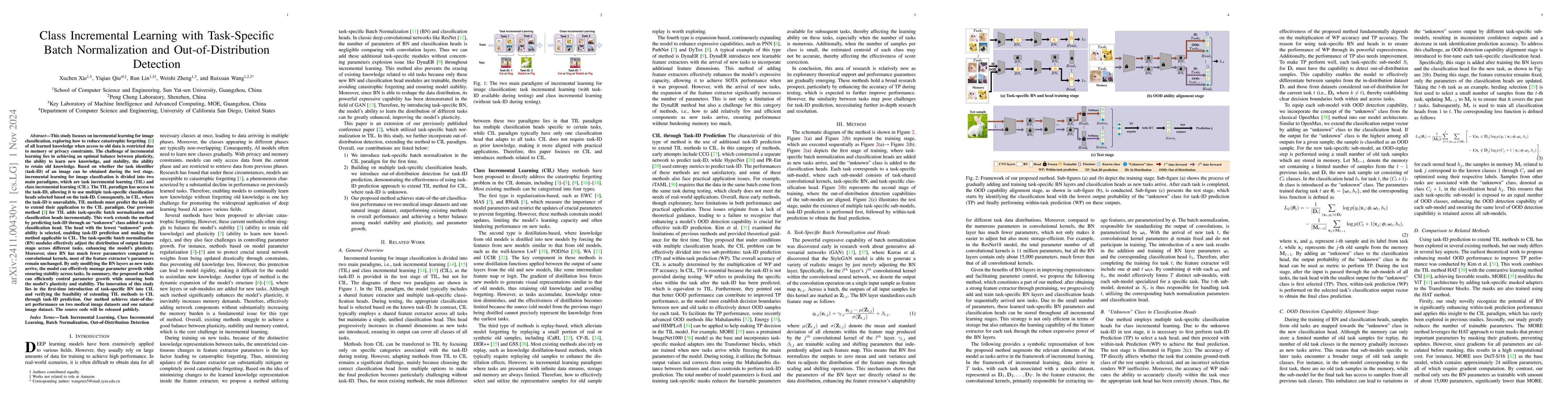 Thumbnail for Class Incremental Learning with Task-Specific Batch Normalization and
  Out-of-Distribution Detection