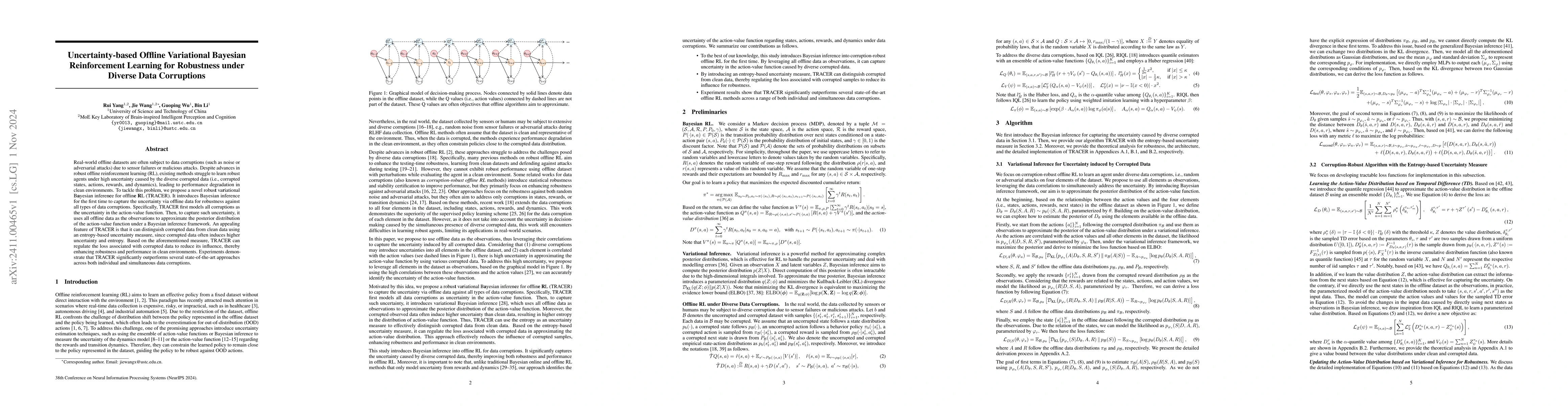 Thumbnail for Uncertainty-based Offline Variational Bayesian Reinforcement Learning
  for Robustness under Diverse Data Corruptions
