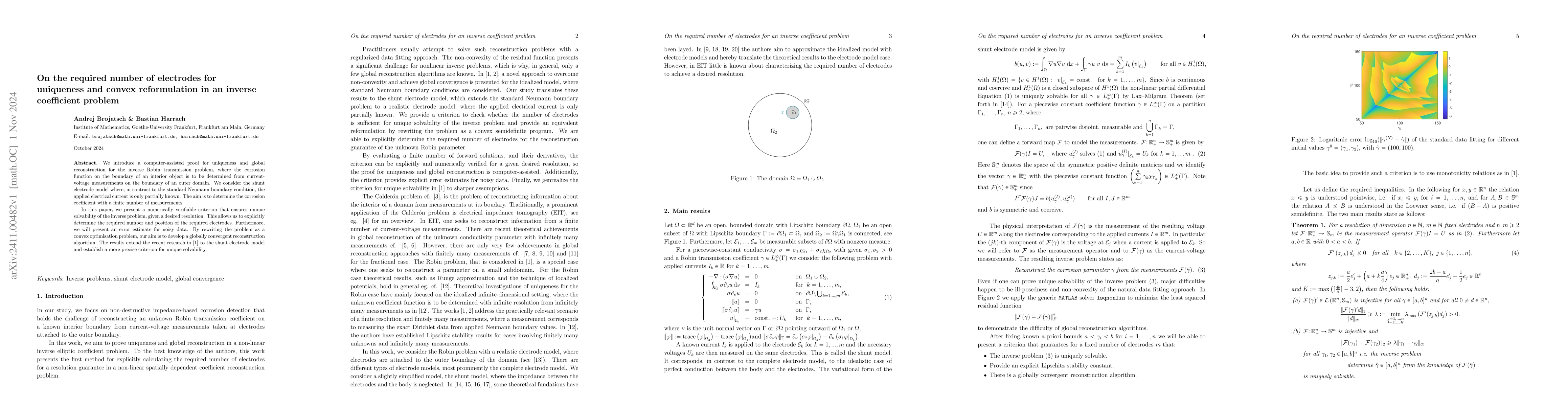 Thumbnail for On the required number of electrodes for uniqueness and convex
  reformulation in an inverse coefficient problem