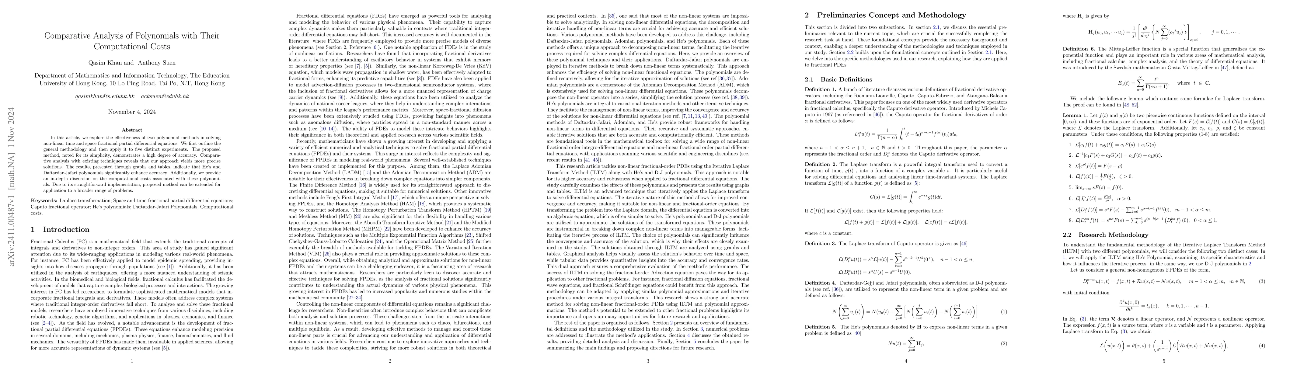 Thumbnail for Comparative Analysis of Polynomials with Their Computational Costs
