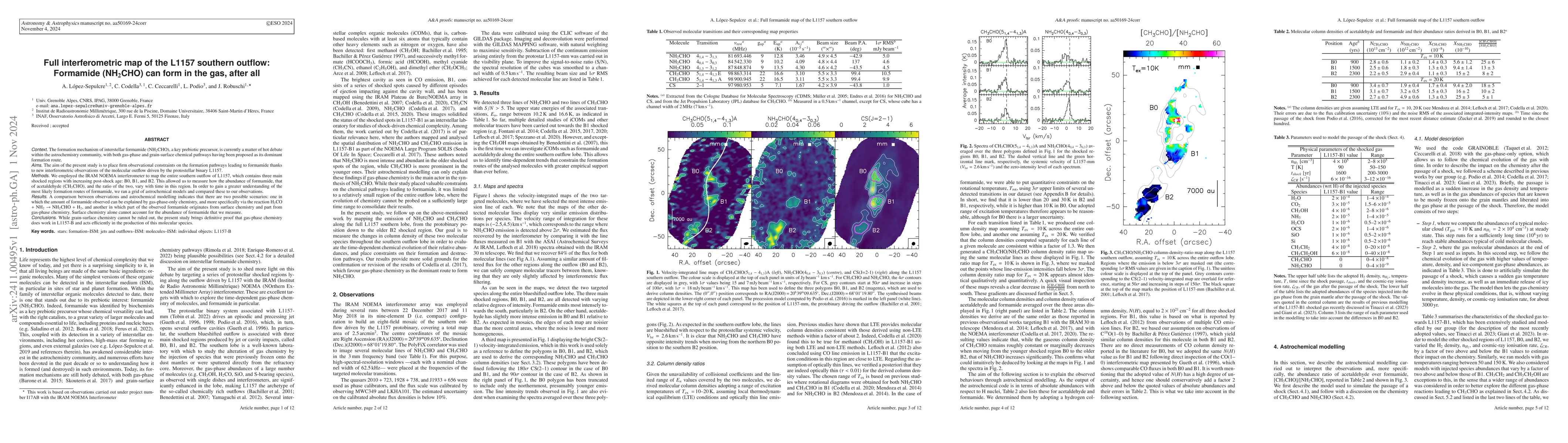 Thumbnail for Full interferometric map of the L1157 southern outflow: Formamide
  (NH$_2$CHO) can form in the gas, after all