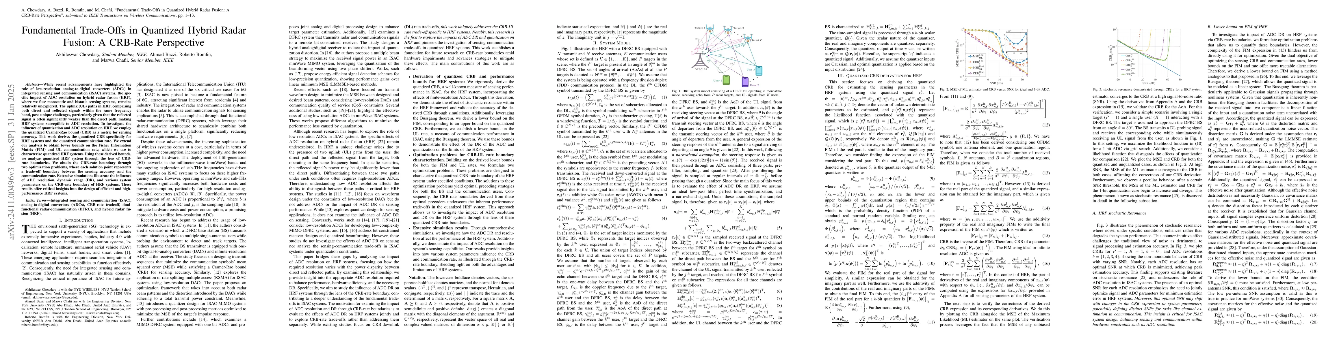 Thumbnail for Fundamental Trade-offs in Quantized Hybrid Radar Fusion: A CRB-Rate
  Perspective