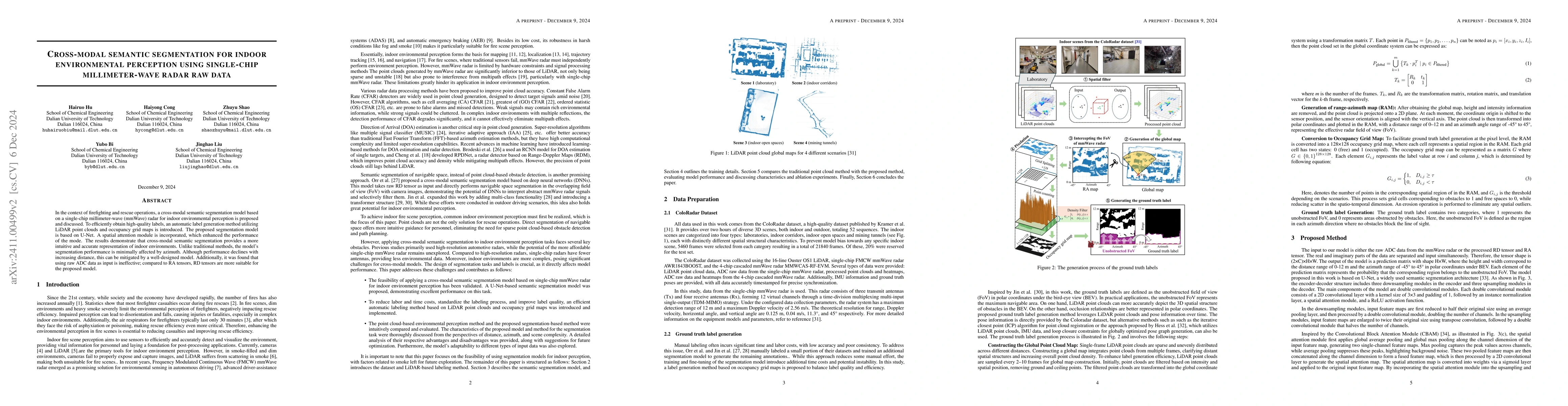 Thumbnail for Cross-modal semantic segmentation for indoor environmental perception
  using single-chip millimeter-wave radar raw data