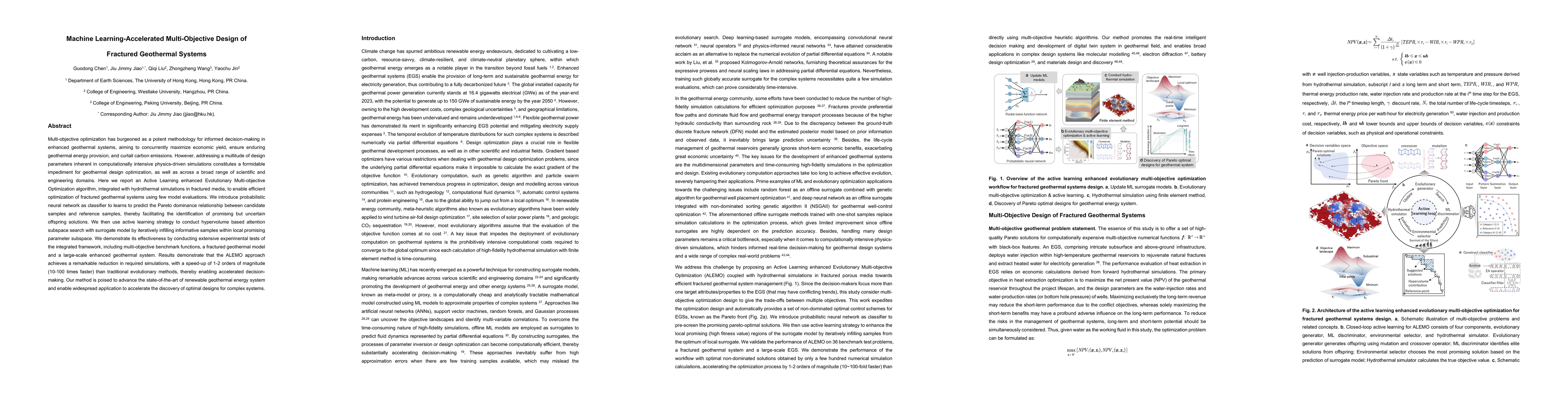 Thumbnail for Machine Learning-Accelerated Multi-Objective Design of Fractured
  Geothermal Systems
