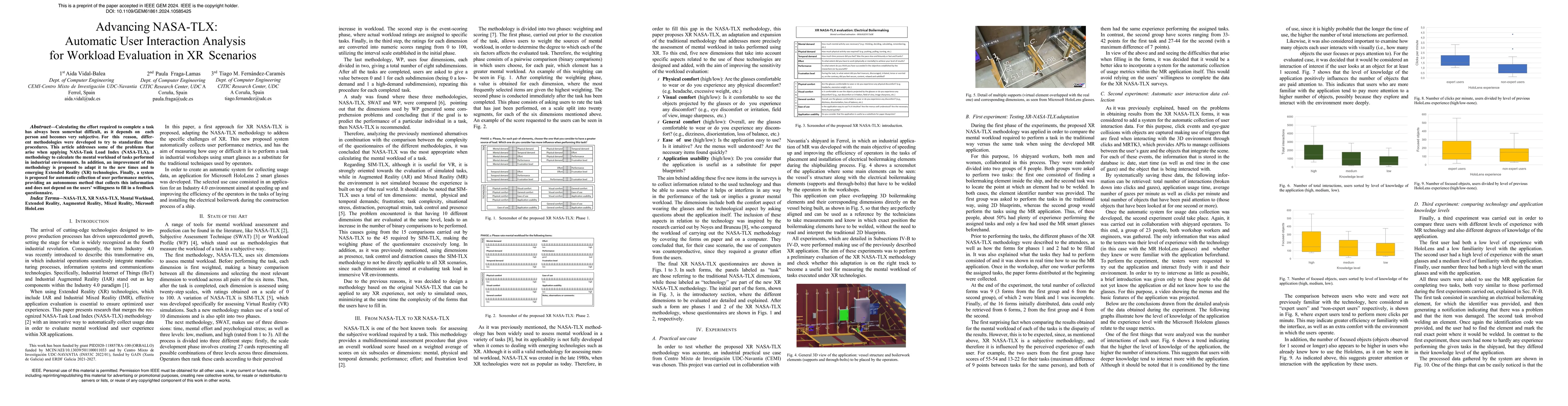Thumbnail for Advancing NASA-TLX: Automatic User Interaction Analysis for Workload
  Evaluation in XR Scenarios