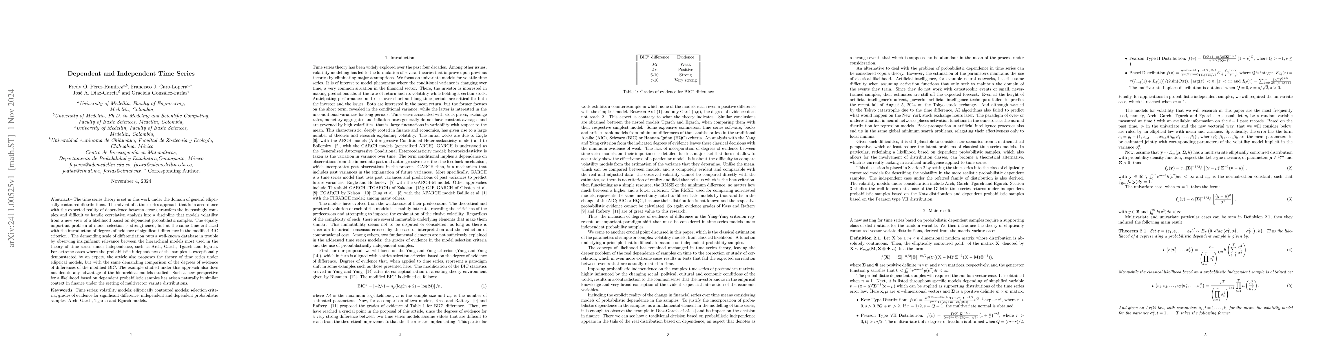 Thumbnail for Dependent and Independent Time Series