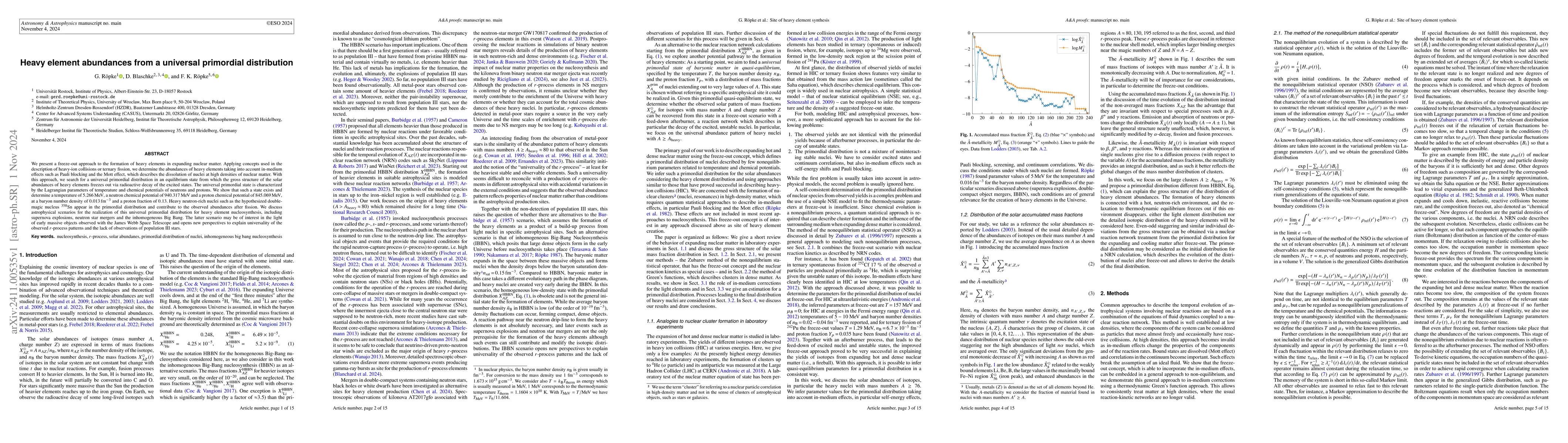 Thumbnail for Heavy element abundances from a universal primordial distribution