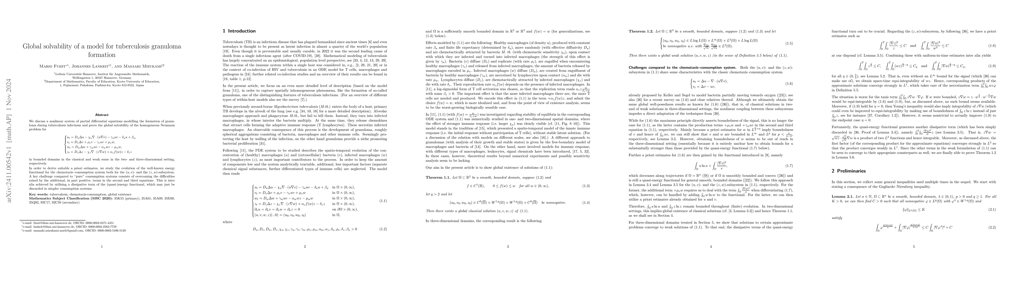 Thumbnail for Global solvability of a model for tuberculosis granuloma formation