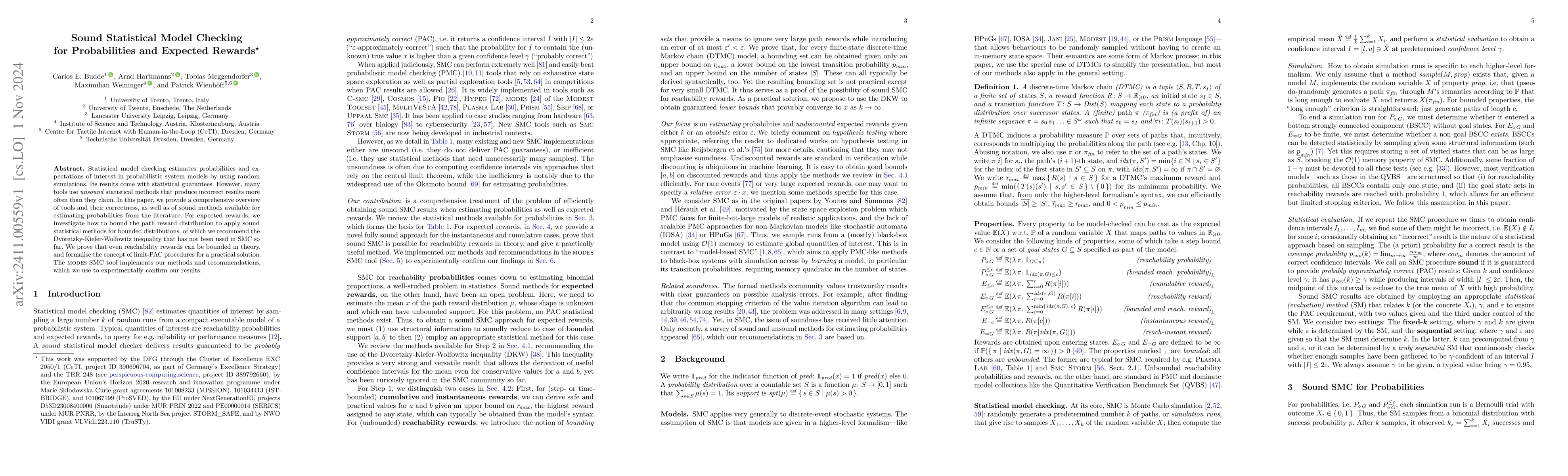 Thumbnail for Sound Statistical Model Checking for Probabilities and Expected Rewards
