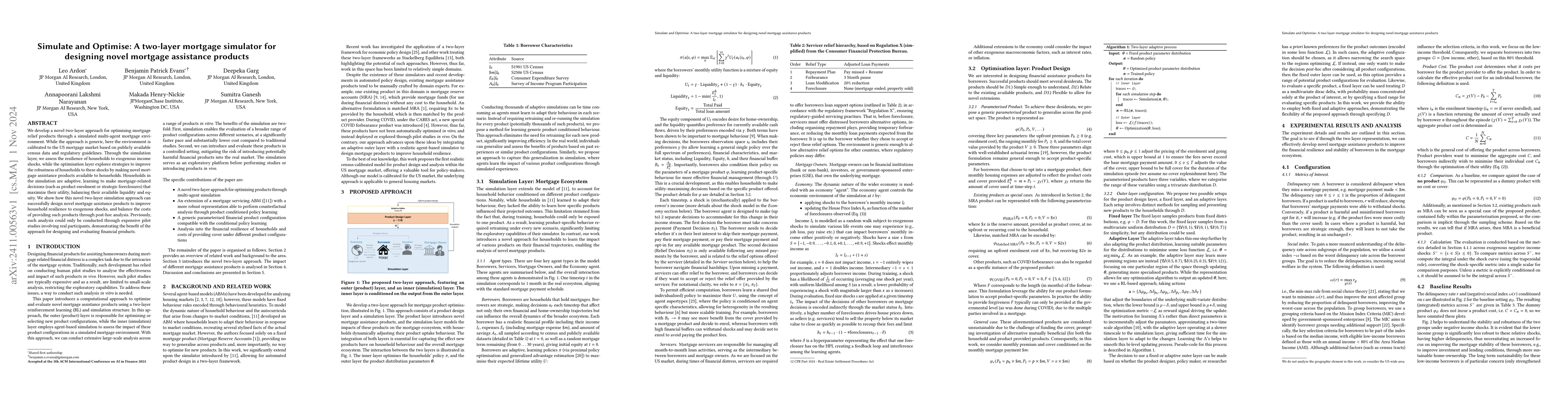 Thumbnail for Simulate and Optimise: A two-layer mortgage simulator for designing
  novel mortgage assistance products