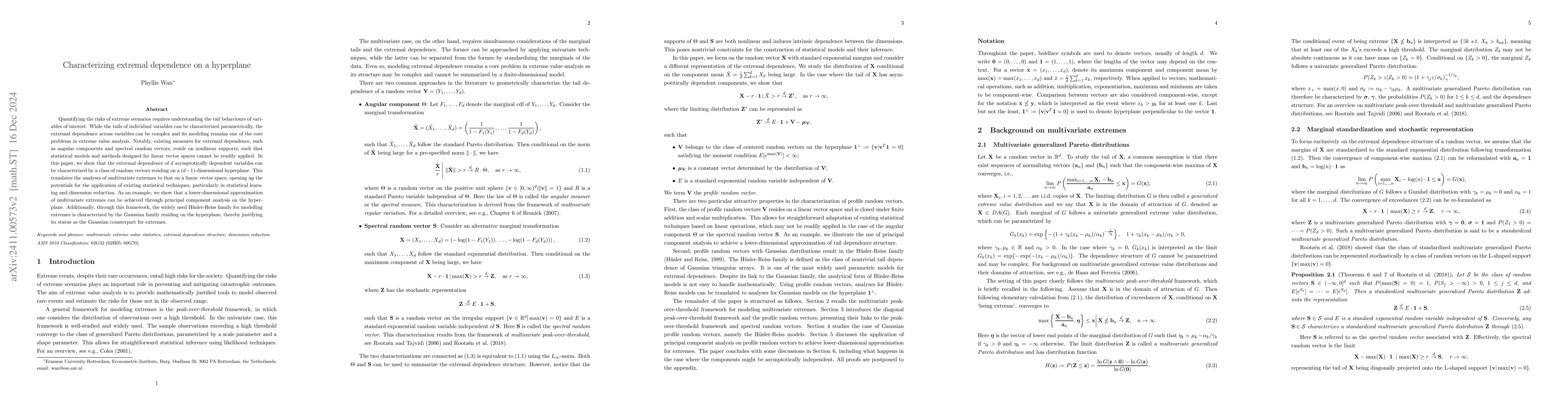 Thumbnail for Characterizing extremal dependence on a hyperplane