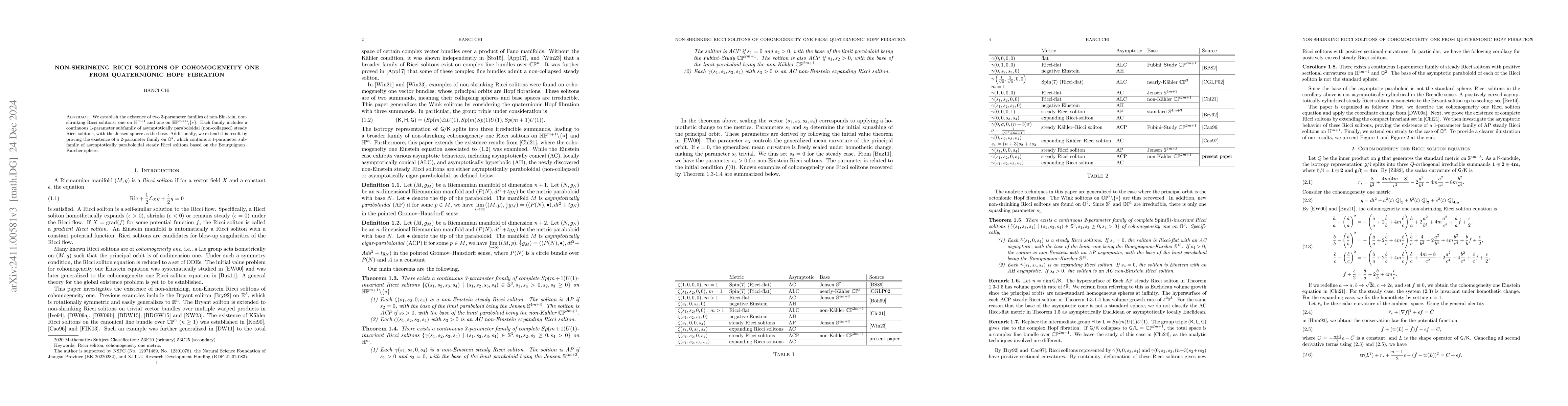 Thumbnail for Non-Shrinking Ricci Solitons of cohomogeneity one from quaternionic Hopf
  fibration