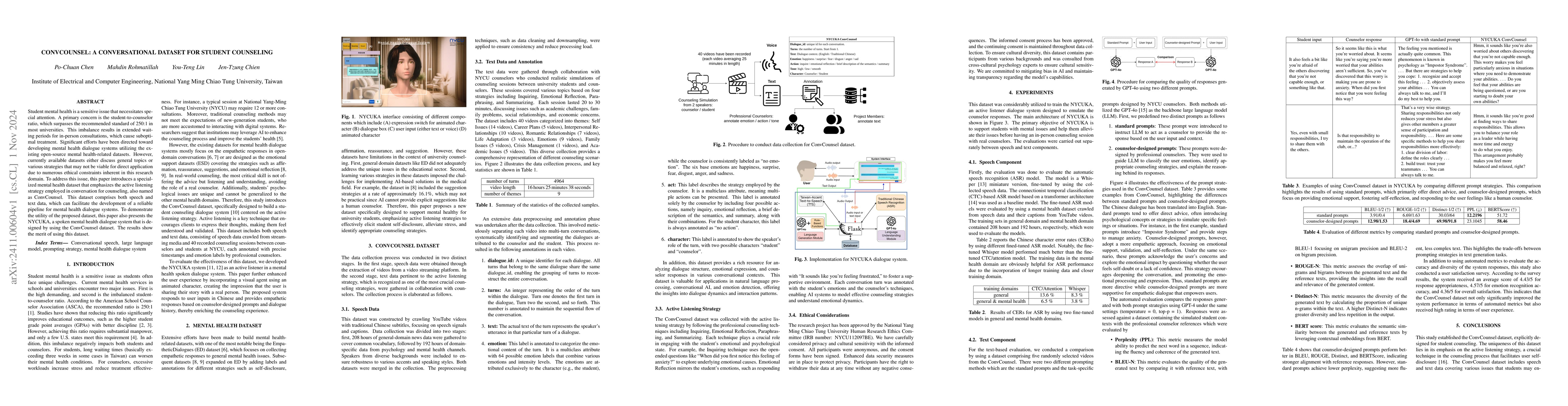 Thumbnail for ConvCounsel: A Conversational Dataset for Student Counseling