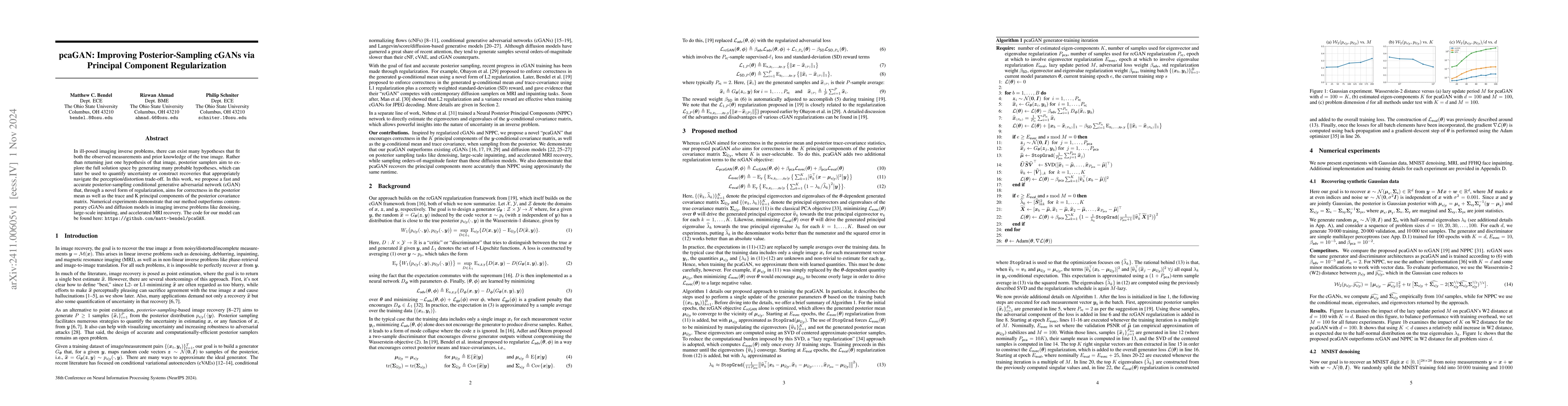 Thumbnail for pcaGAN: Improving Posterior-Sampling cGANs via Principal Component
  Regularization