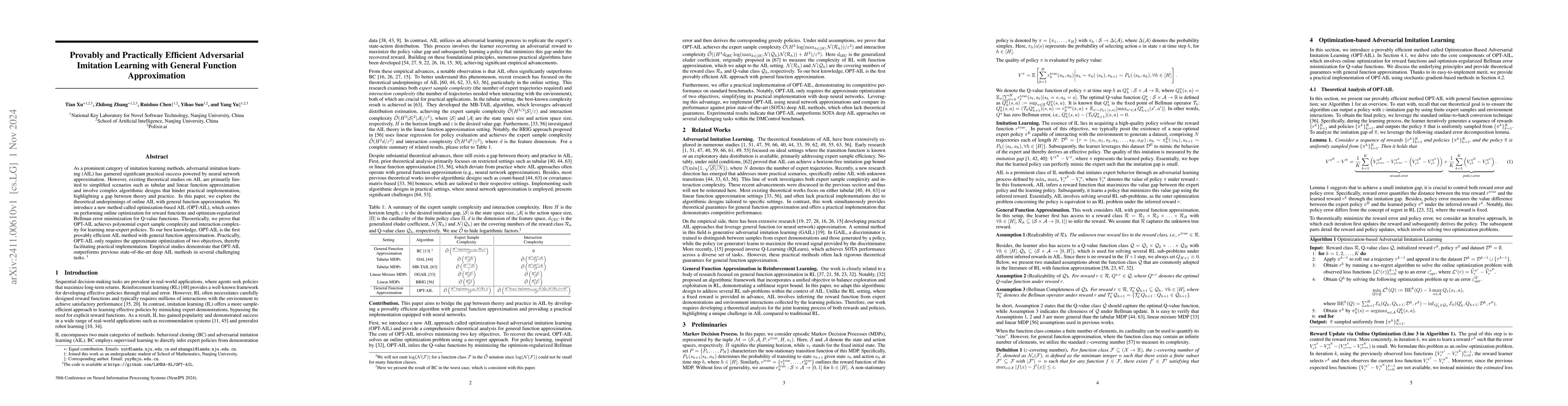 Thumbnail for Provably and Practically Efficient Adversarial Imitation Learning with
  General Function Approximation