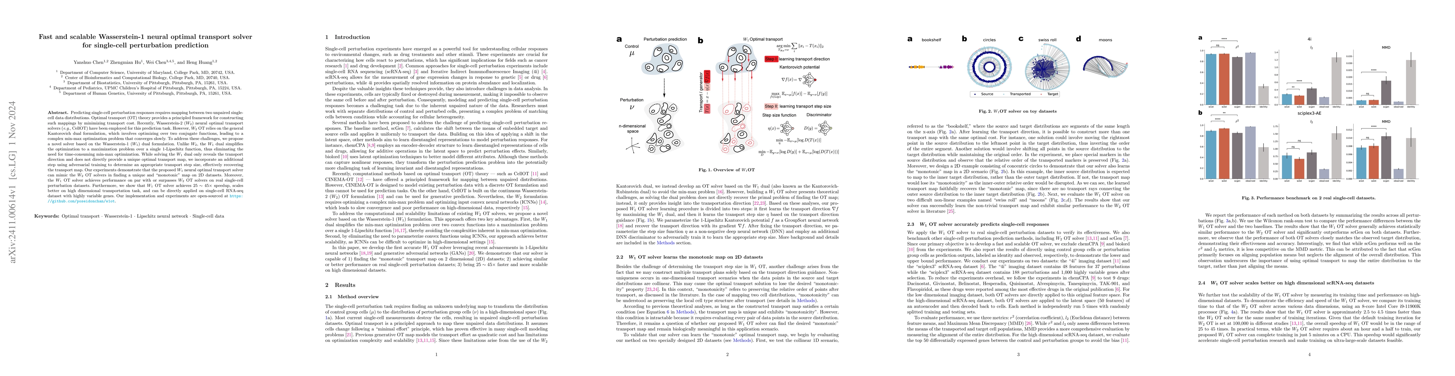 Thumbnail for Fast and scalable Wasserstein-1 neural optimal transport solver for
  single-cell perturbation prediction
