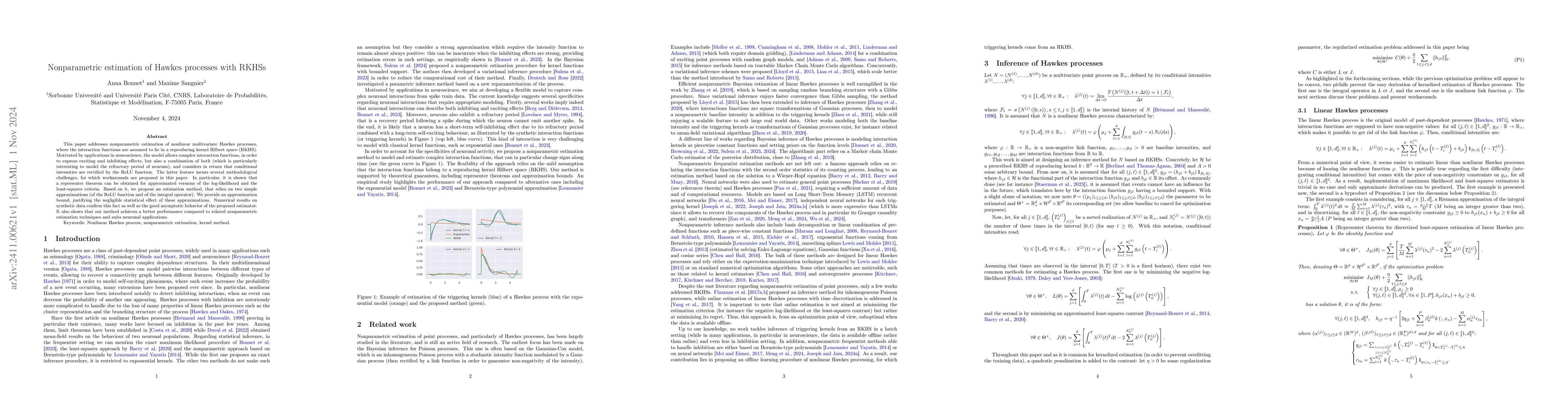 Thumbnail for Nonparametric estimation of Hawkes processes with RKHSs