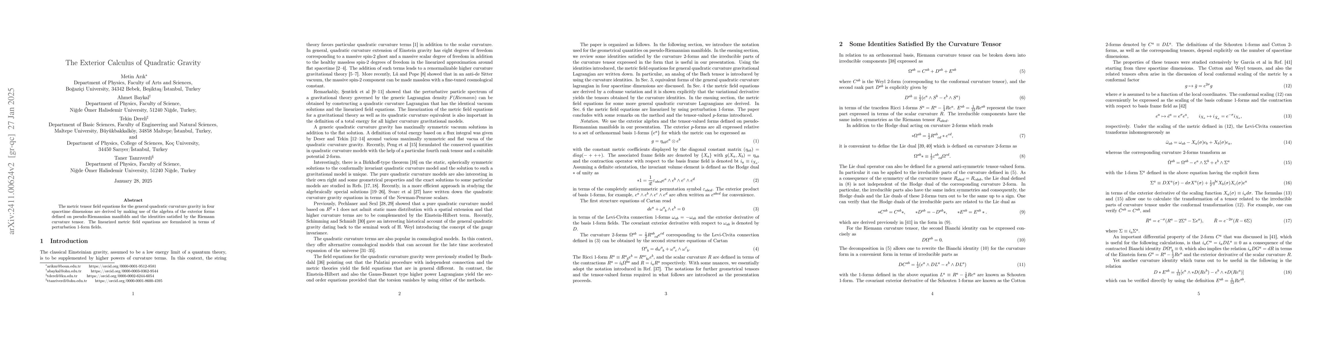 Thumbnail for The Exterior Calculus of Quadratic Gravity