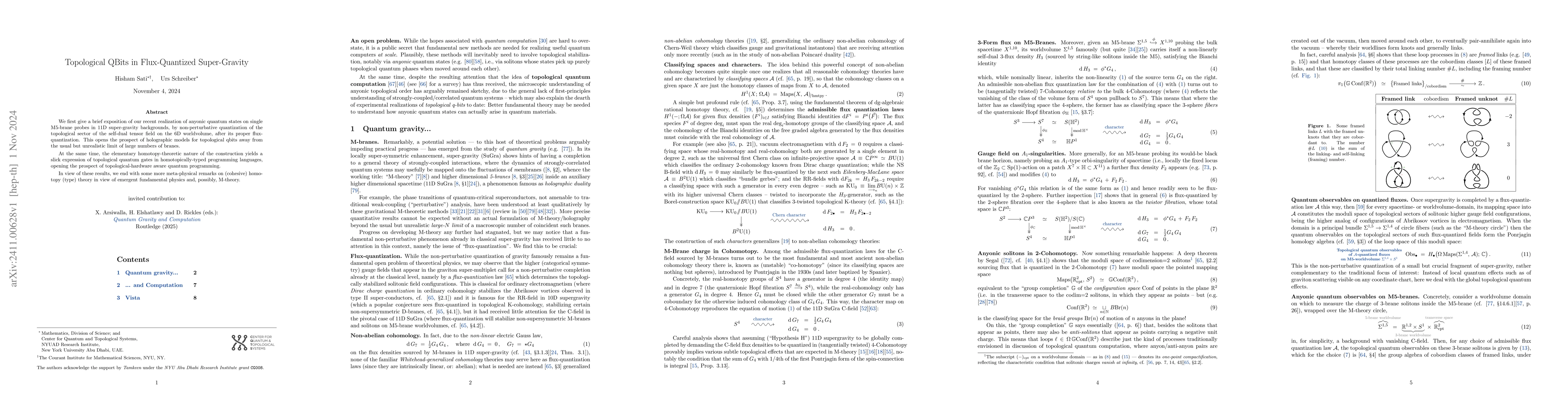 Thumbnail for Topological QBits in Flux-Quantized Super-Gravity