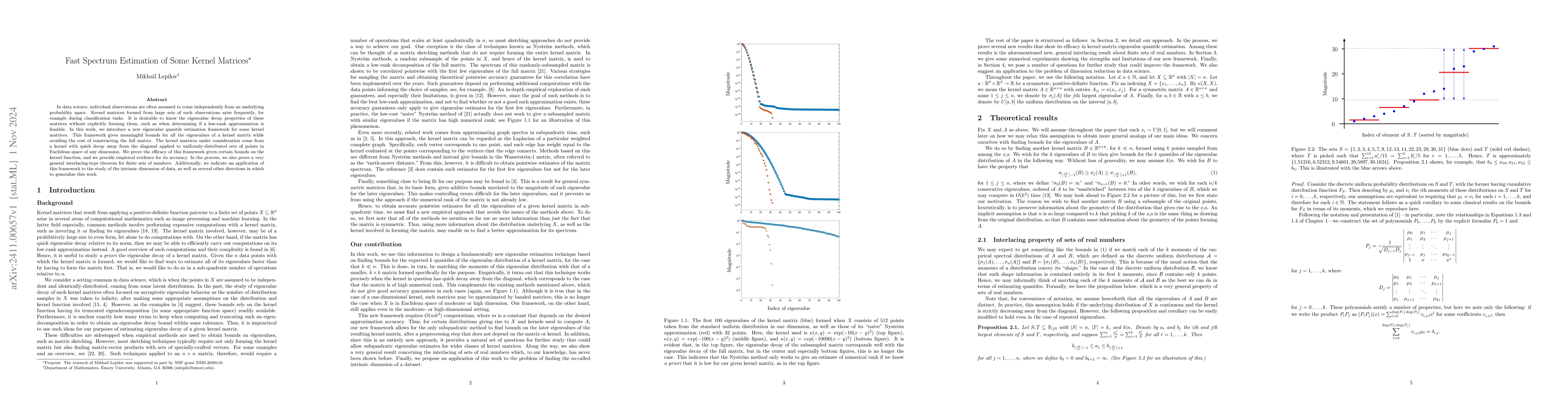 Thumbnail for Fast Spectrum Estimation of Some Kernel Matrices