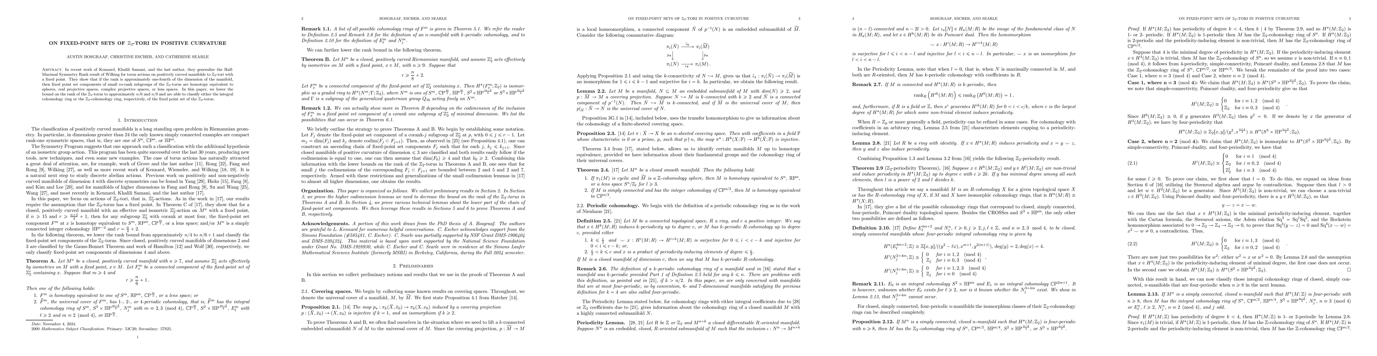 Thumbnail for On Fixed-Point Sets of $\Z_2$-Tori in Positive Curvature