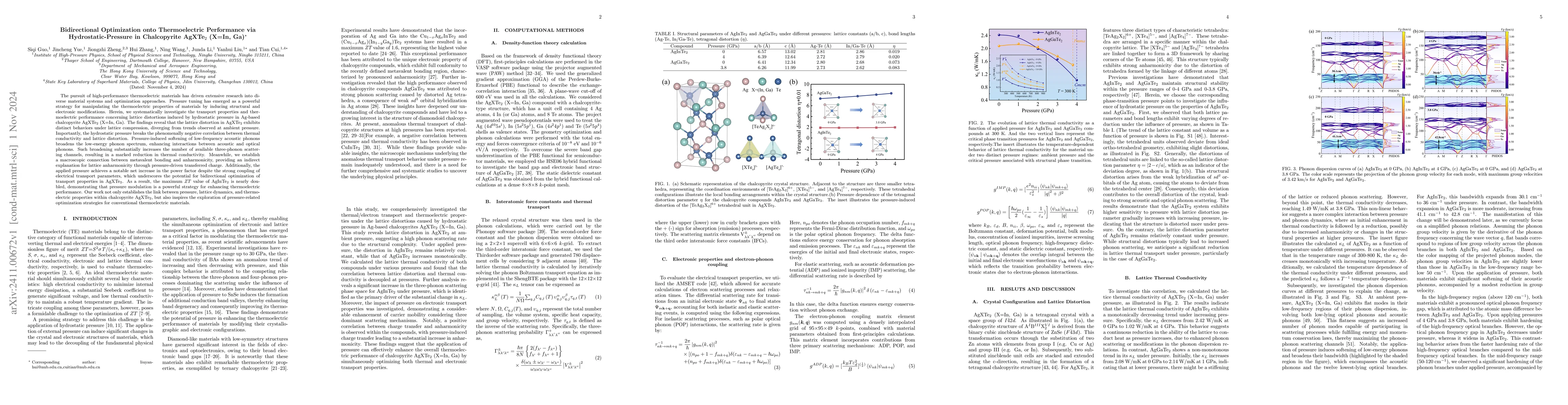 Thumbnail for Bidirectional Optimization onto Thermoelectric Performance via
  Hydrostatic-Pressure in Chalcopyrite AgXTe2 (X=In, Ga)
