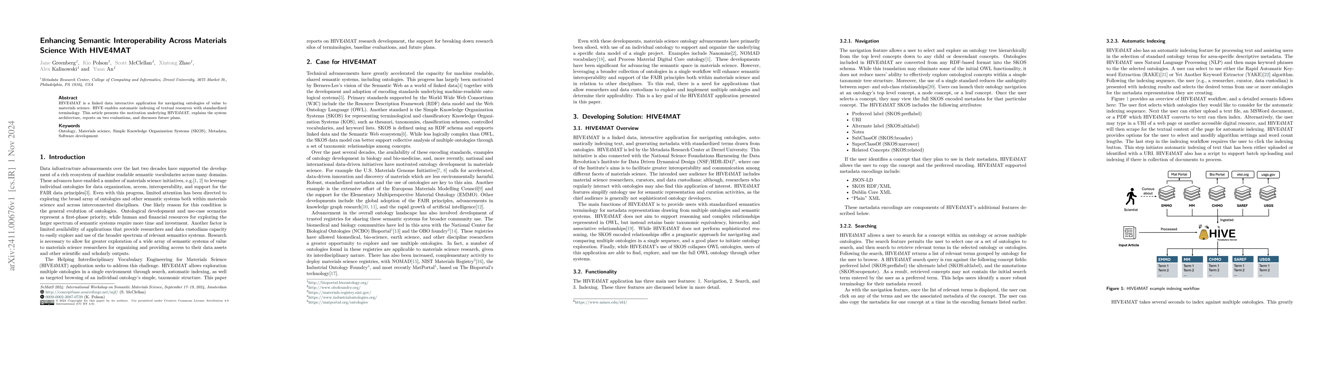 Thumbnail for Enhancing Semantic Interoperability Across Materials Science With
  HIVE4MAT