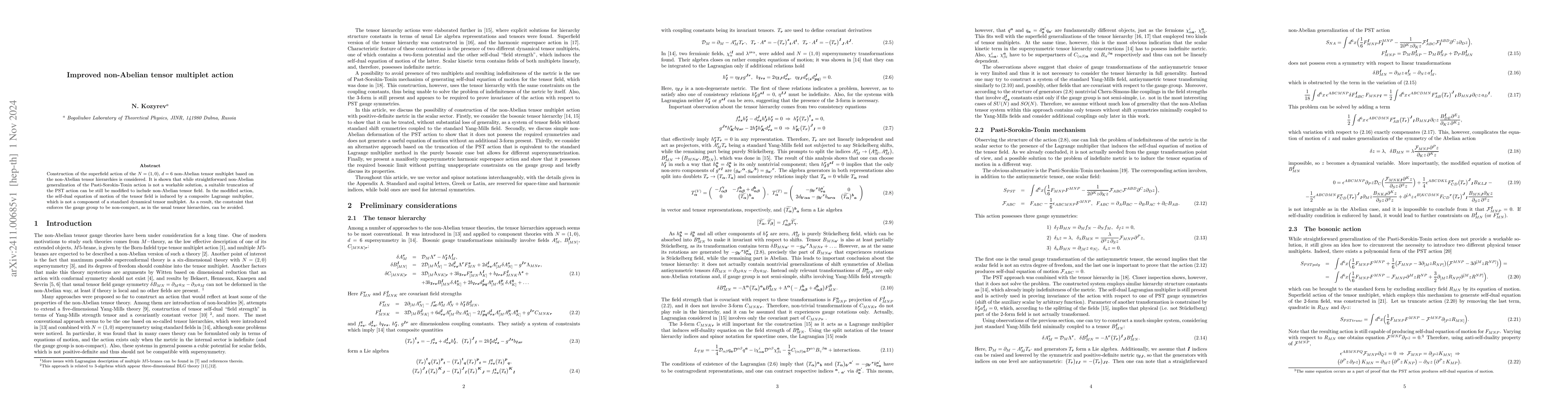 Thumbnail for Improved non-Abelian tensor multiplet action