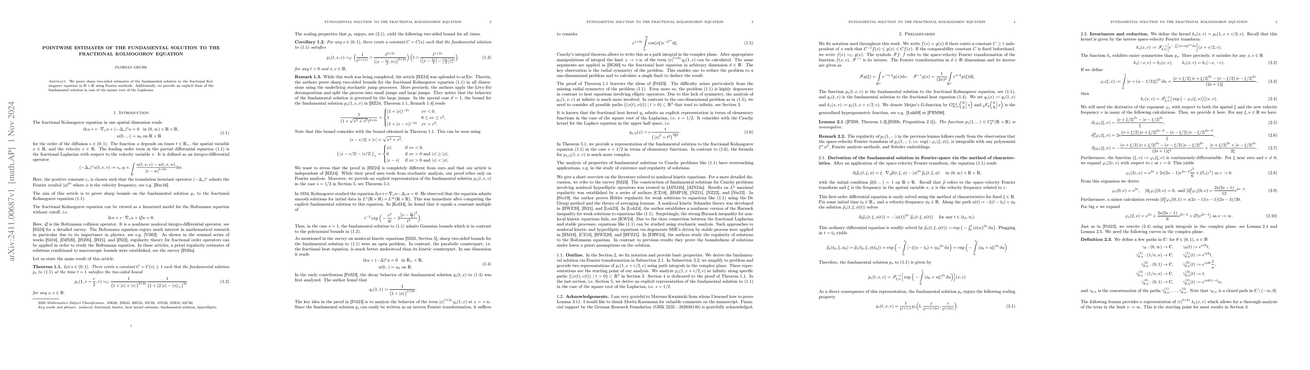 Thumbnail for Pointwise estimates of the fundamental solution to the fractional
  Kolmogorov equation