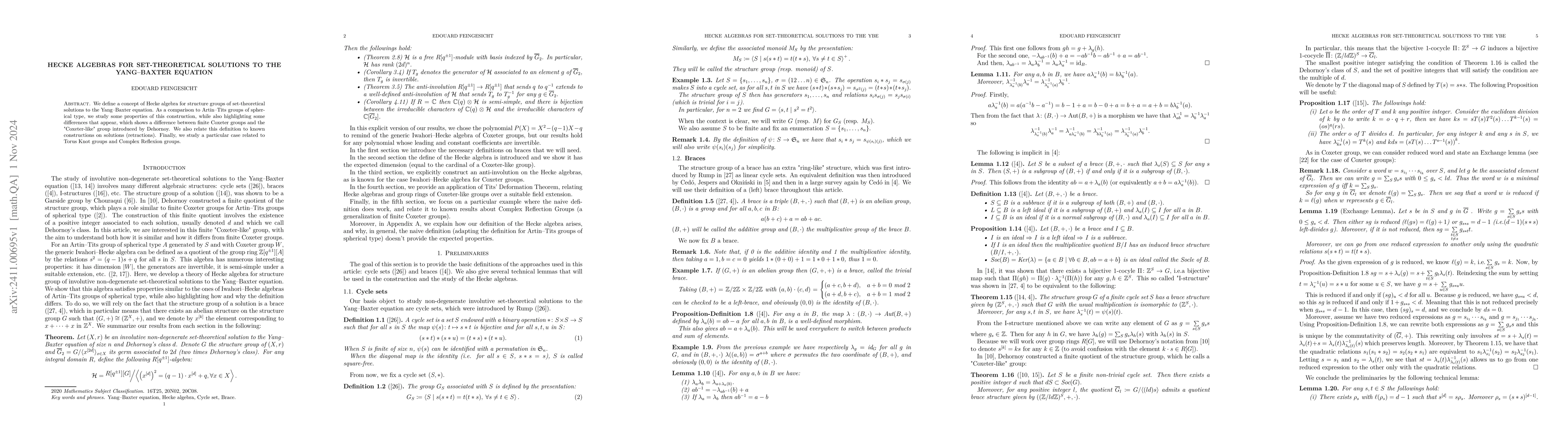Thumbnail for Hecke algebras for set-theoretical solutions to the Yang--Baxter
  equation