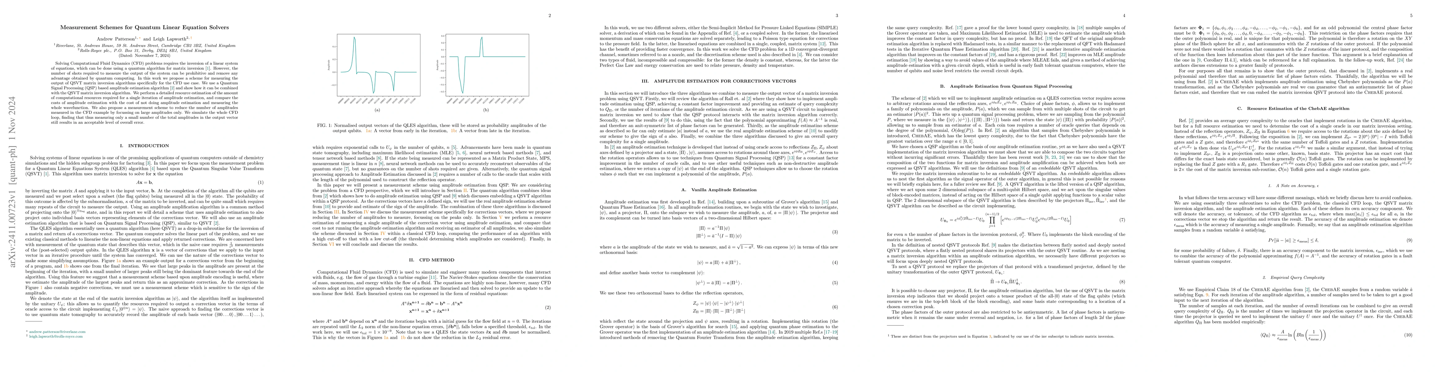 Thumbnail for Measurement Schemes for Quantum Linear Equation Solvers