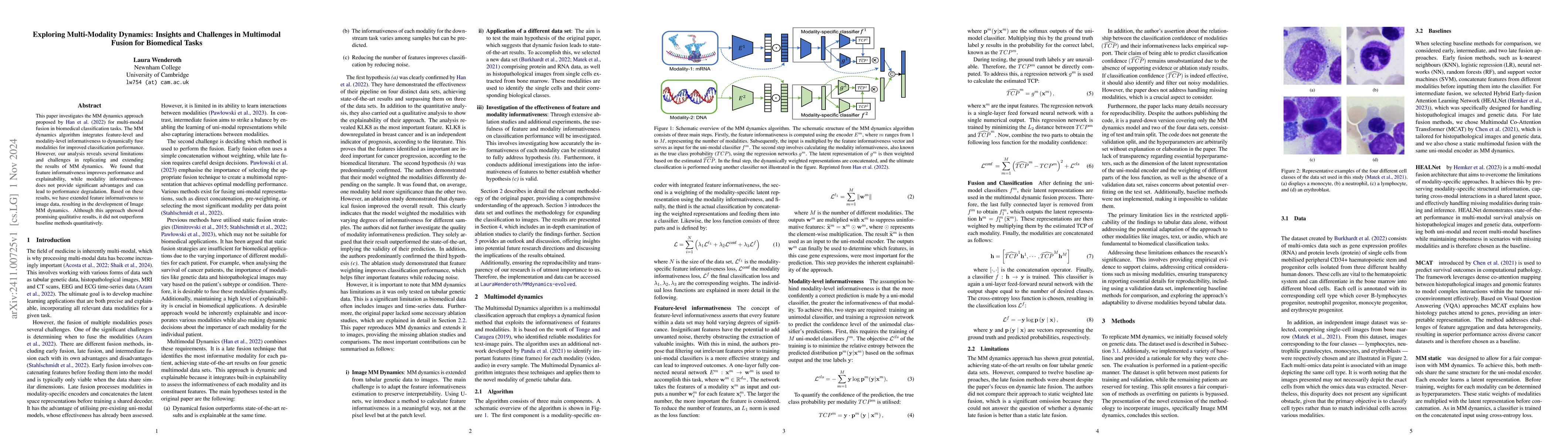 Thumbnail for Exploring Multi-Modality Dynamics: Insights and Challenges in Multimodal
  Fusion for Biomedical Tasks