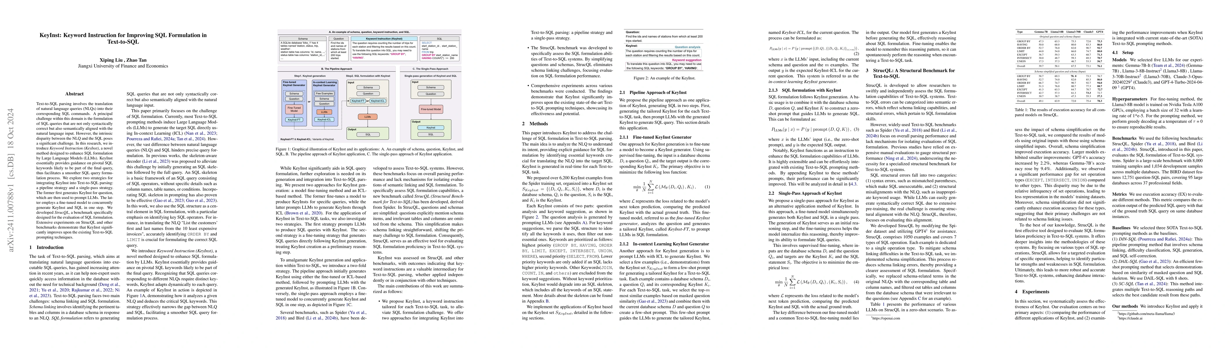 Thumbnail for KeyInst: Keyword Instruction for Improving SQL Formulation in
  Text-to-SQL