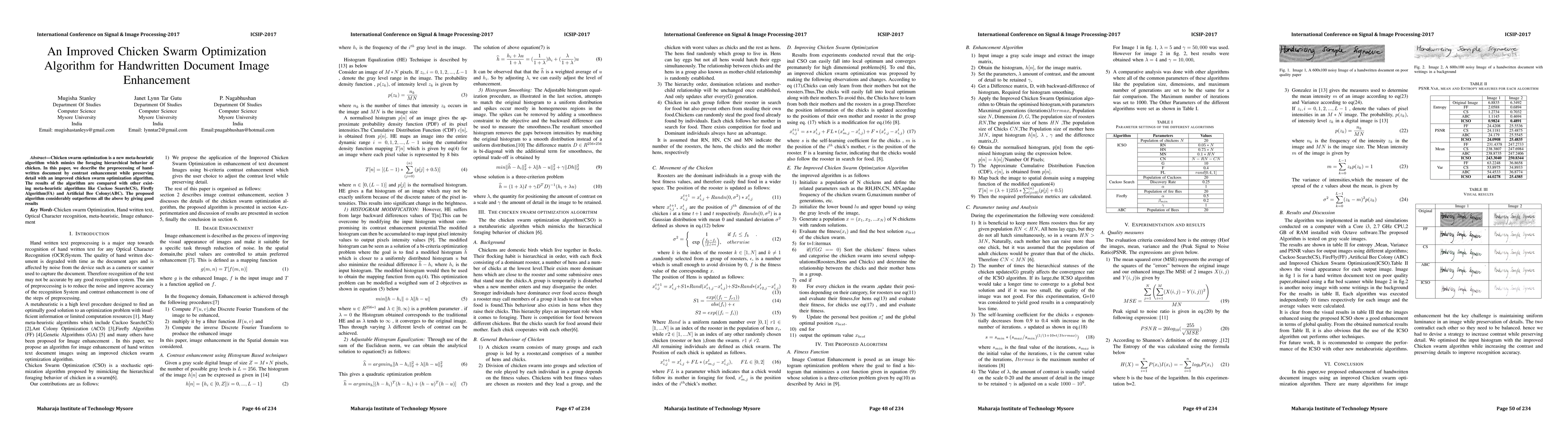 Thumbnail for An Improved Chicken Swarm Optimization Algorithm for Handwritten
  Document Image Enhancement