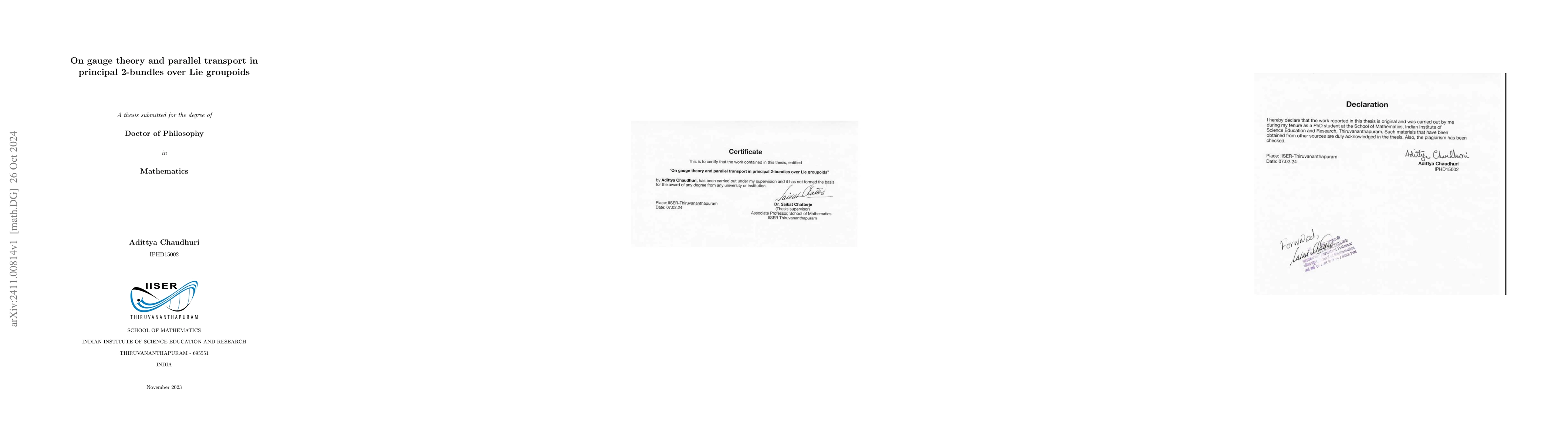 Thumbnail for On gauge theory and parallel transport in principal 2-bundles over Lie
  groupoids