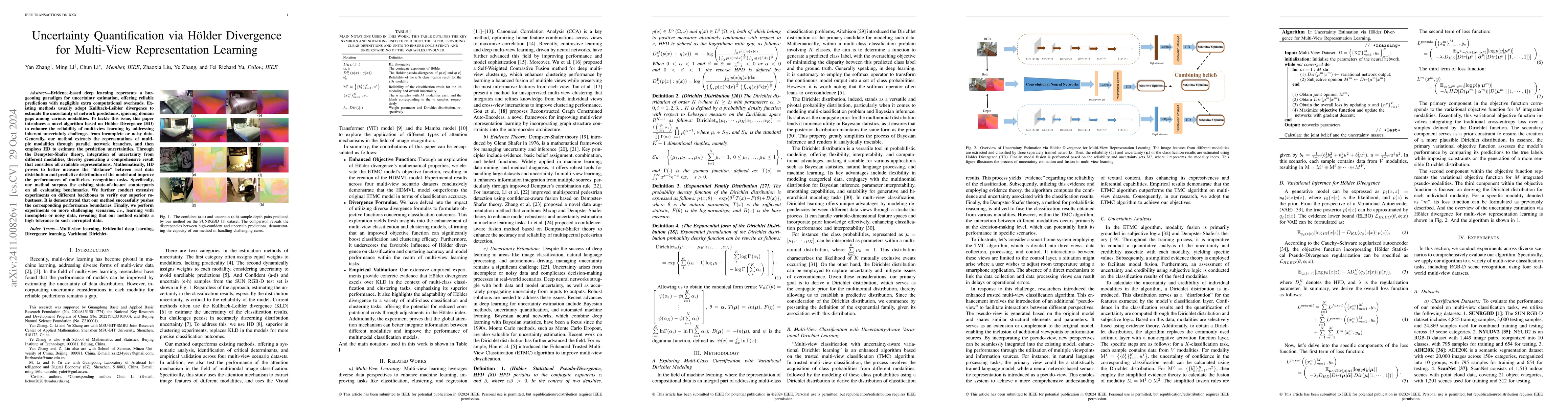 Thumbnail for Uncertainty Quantification via Hölder Divergence for Multi-View
  Representation Learning